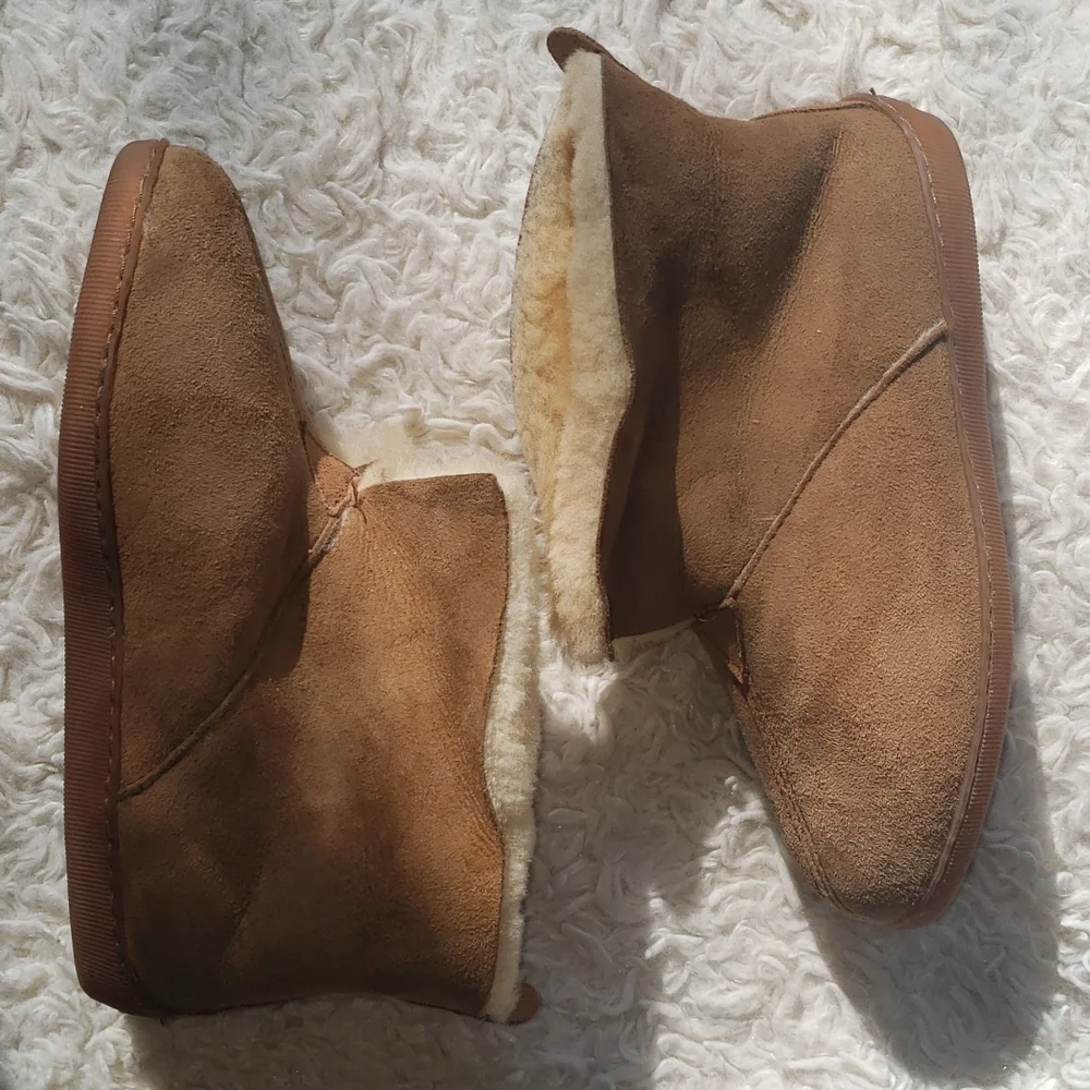 Minnetonka Golden Tan Sheepskin Ankle Boot Brand New Without Box 7 - Picture 10 of 16